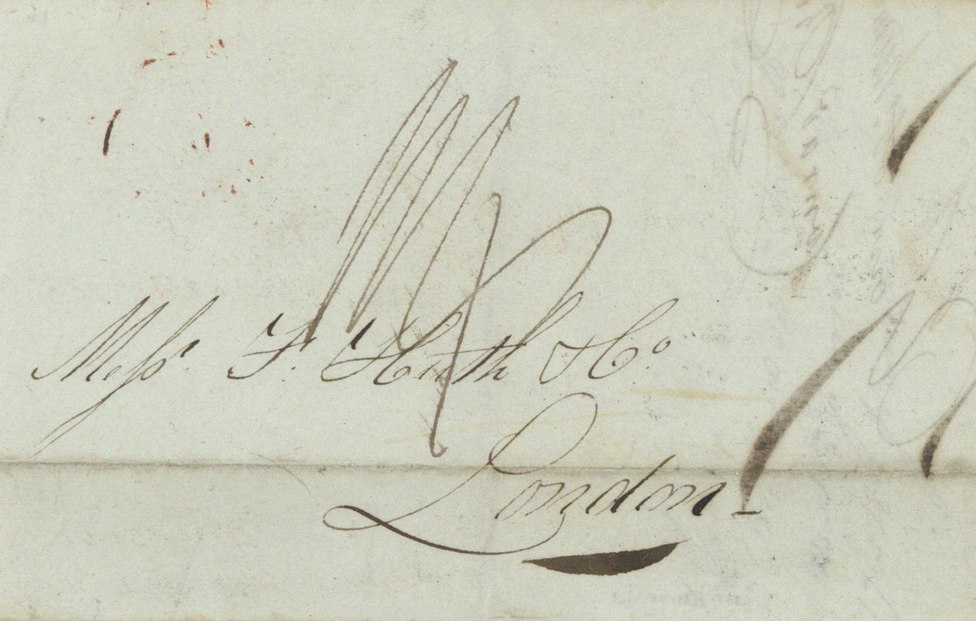 Uruguay 1822 Faltbrief von Montevideo über Calais und Dover (shipletter) nach London, Querbug