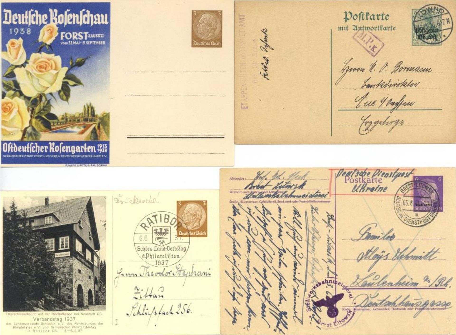 Deutsches Reich 1914/45 Album mit ca. 200-300 überwiegend ungebrauchten Ganzsachenpostkarten,