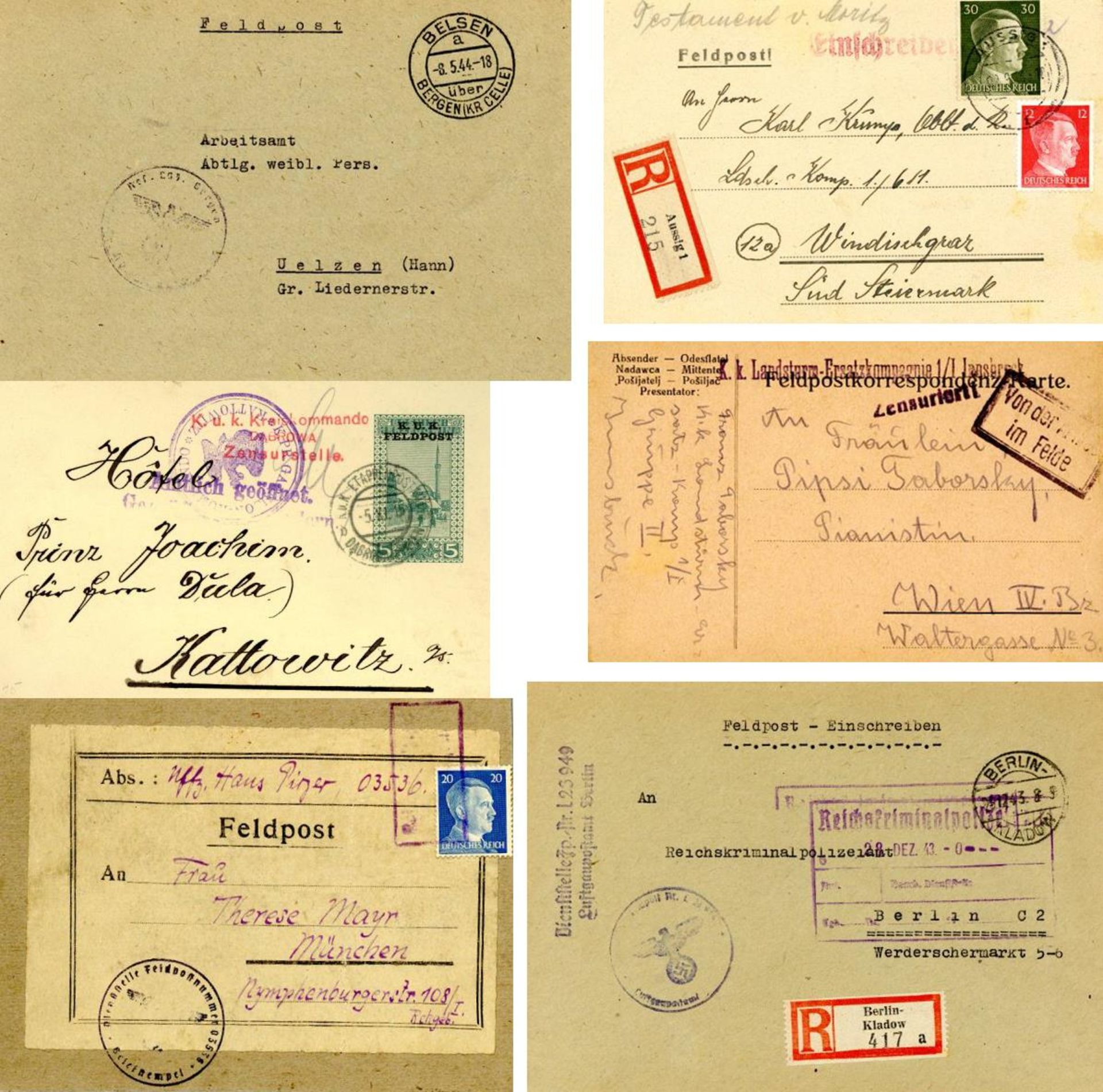 Feldpost WKII und WKI 1914/45 Bestand von ca. 300-400 Briefen (zum Teil mit Inhalt), Karten,