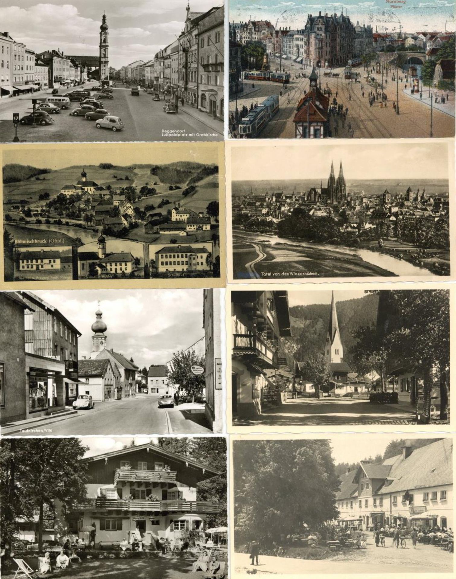 Bayern Album mit über 450 Ansichtskarten kleinforatig meist nach 1945 I-II