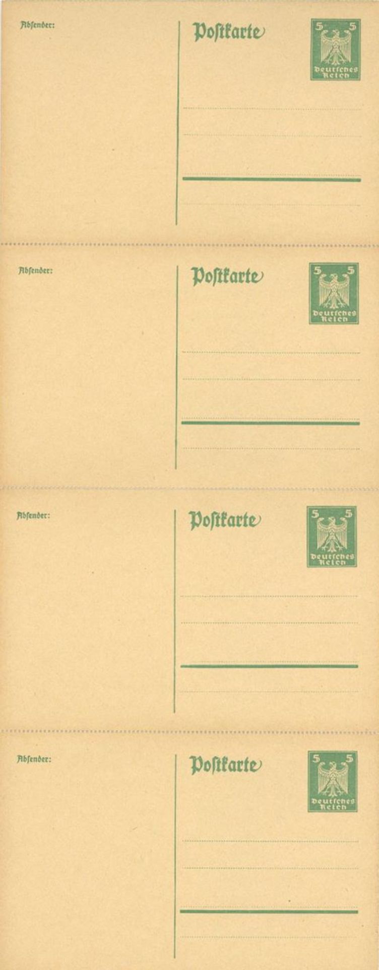 Deutsches Reich Ganzsache 1924 P 156II Vierer-Bogen, 160 MEuro