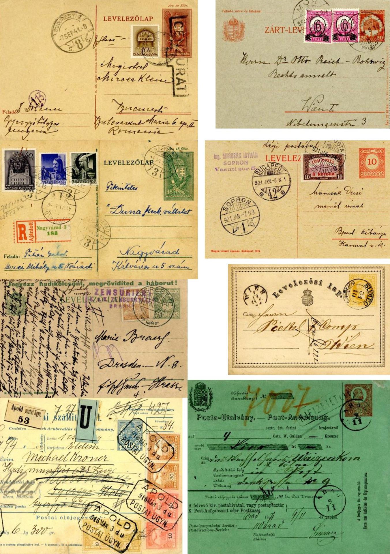 Ungarn Ganzsachen 1870/1941 ca. 80 fast ausschliesslich gebrauchte Ganzsachen, Karten,