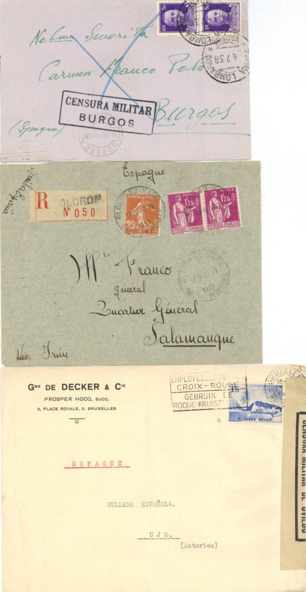 EUROPA, ca. 1873/1940, Partie mit über 140 Vorderseiten/Briefen, teils Zensuren, u.a. B, F, I, P,