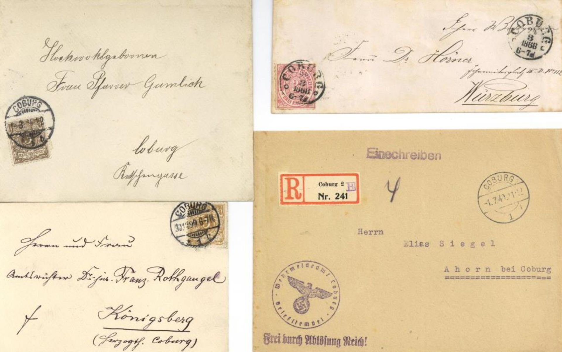 Deutsches Reich 1868/1944 ca. 19 Briefe incl. 2 Briefe NDP, dabei Dienstpost, Frei durch Ablösung,