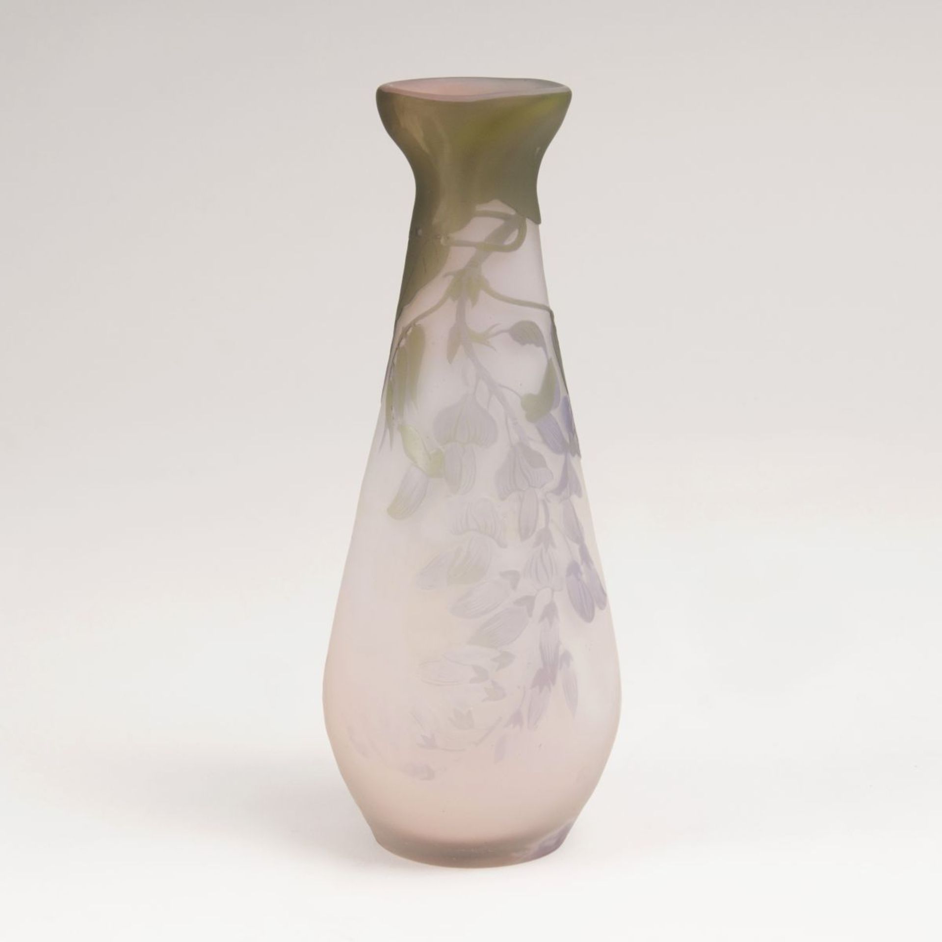 A Conical Gallé Vase with Wisteria<