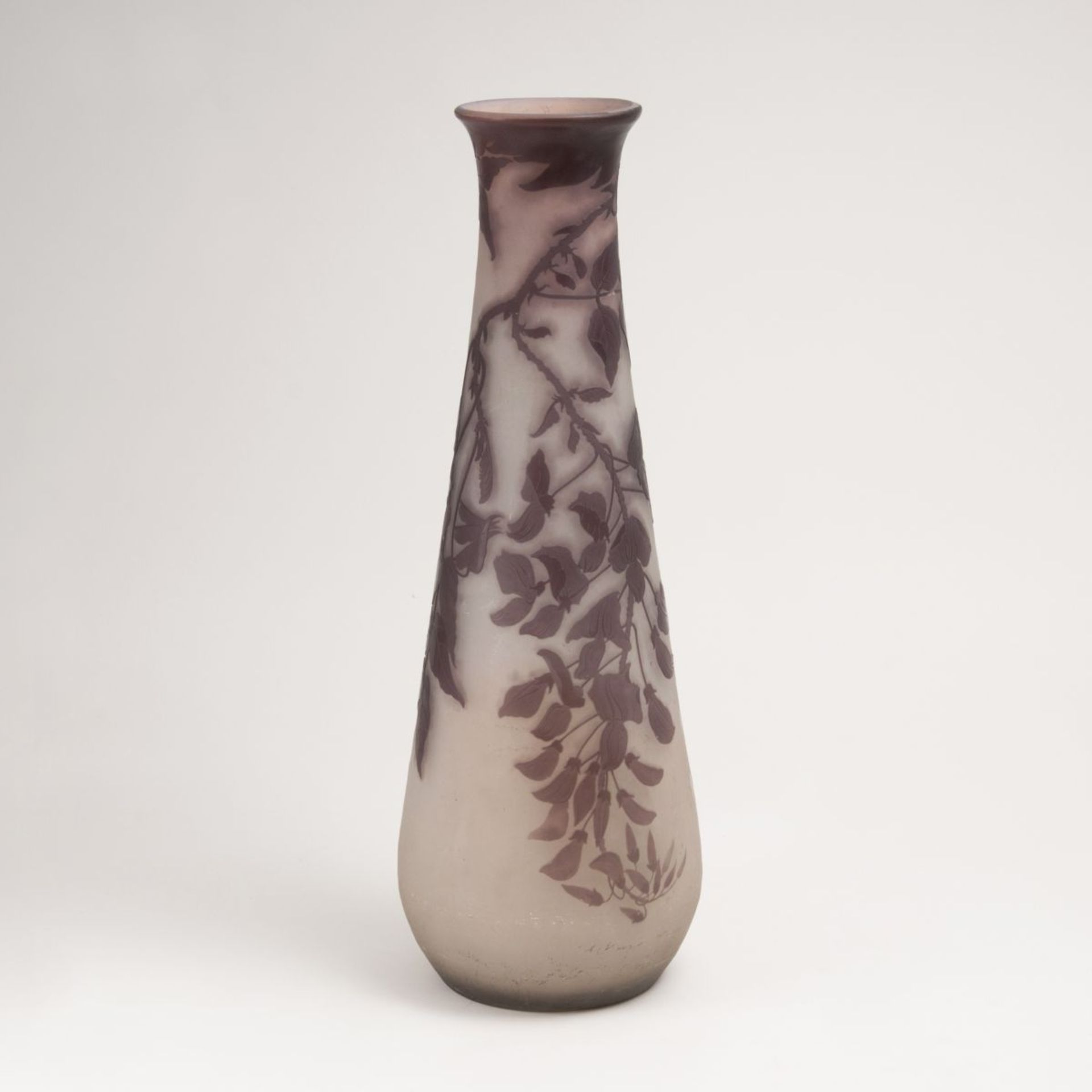 A Large Art Nouveau Gallé Vase with Wisteria<