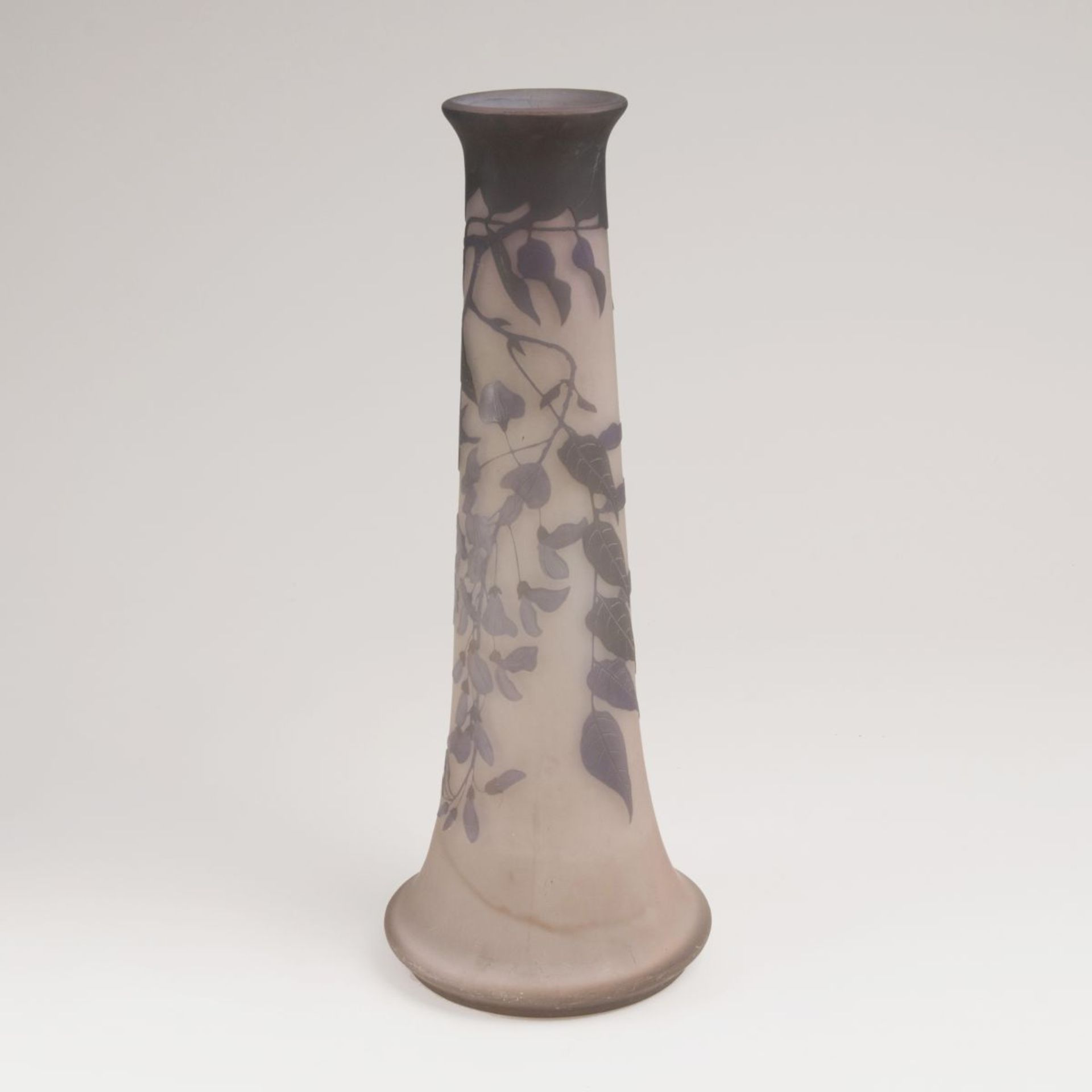 A Large Gallé Vase with Wisteria<