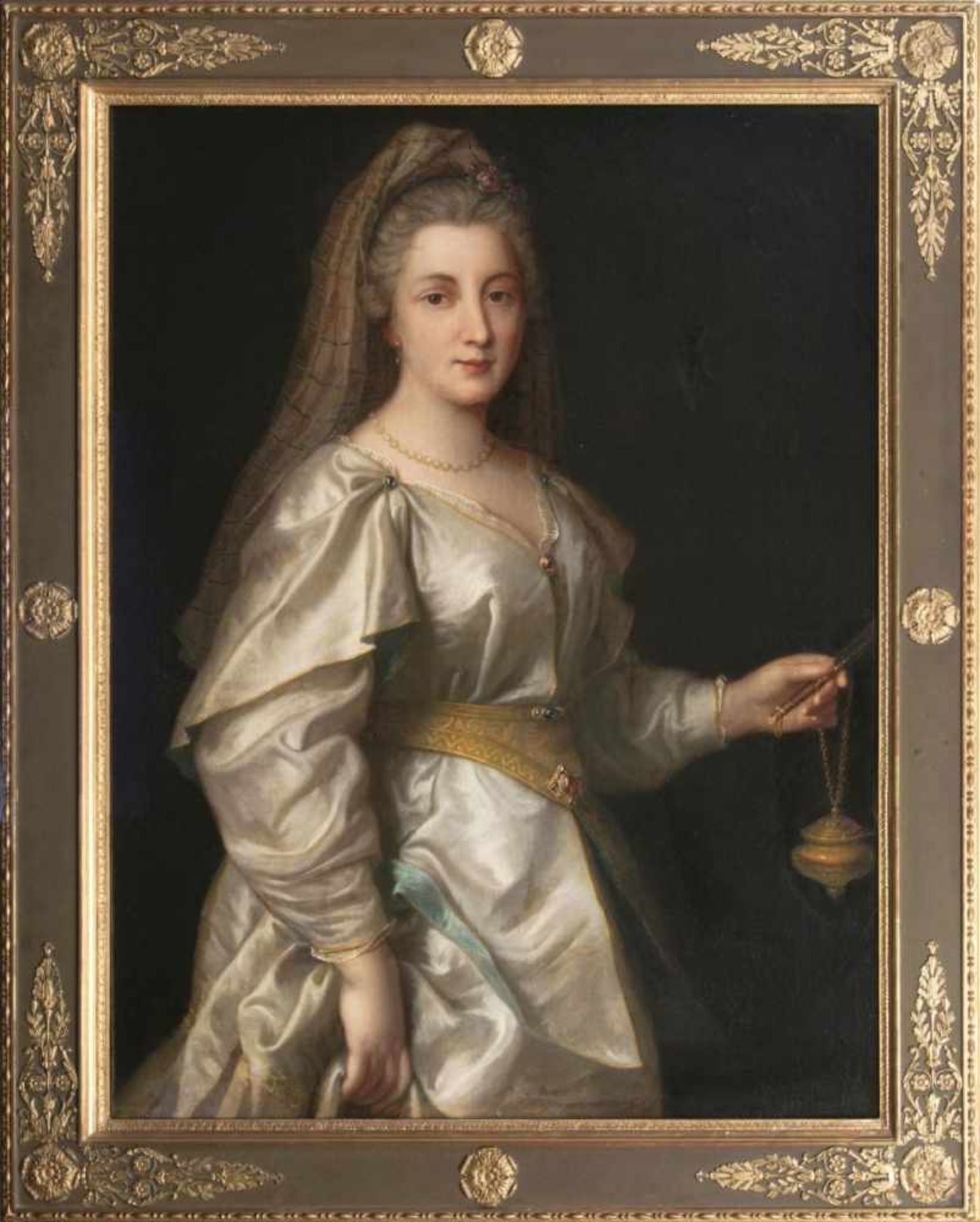 Roslin, Alexander(Malmö 1718 - Paris 1793), attr.Lady with Fan and LampOil/canvas, 107 x 80 cm, - Bild 2 aus 2