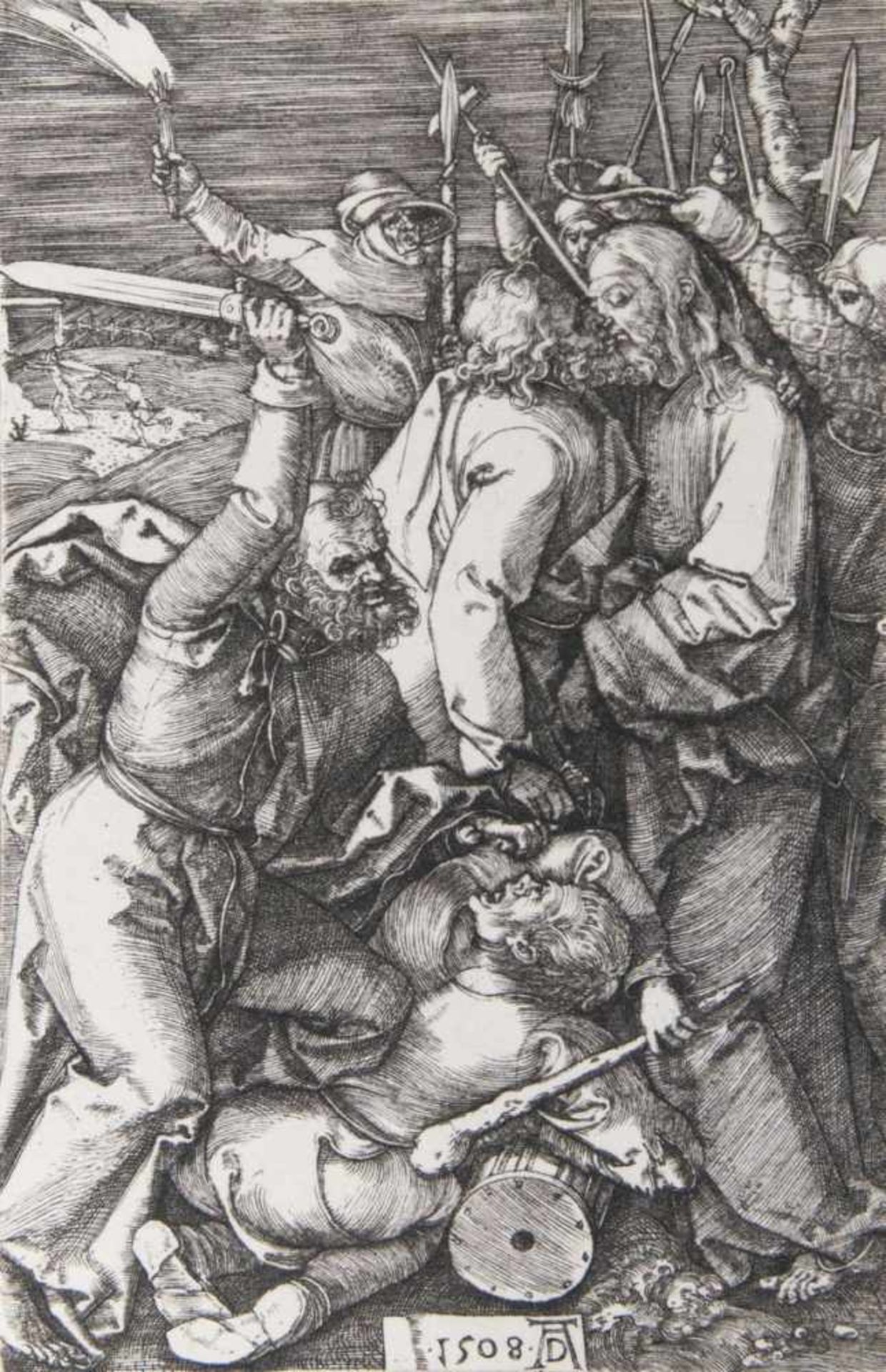 Dürer, Albrecht(Nürnberg 1471 - Nürnberg 1528)The Arrestation of ChristEngraving, 11,5 x 7 cm,