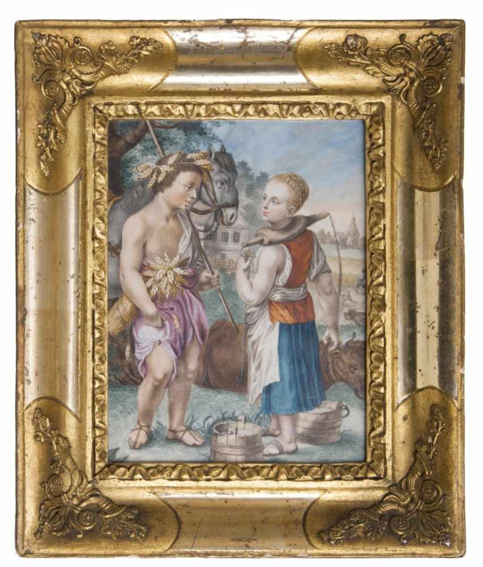 French Masteractive around 1800Allegory of AutumnTempera, 19,5 x 15,5 cm, lo. middle indistinctly - Bild 2 aus 2