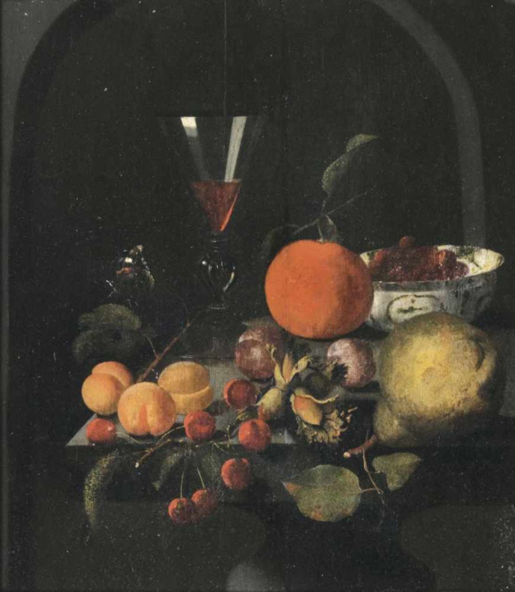 Nellius, Martinus N.(vor 1669 - Den Haag 1719)Table Still Life with OrangeOil/wood, 42 x 37,5 cm,