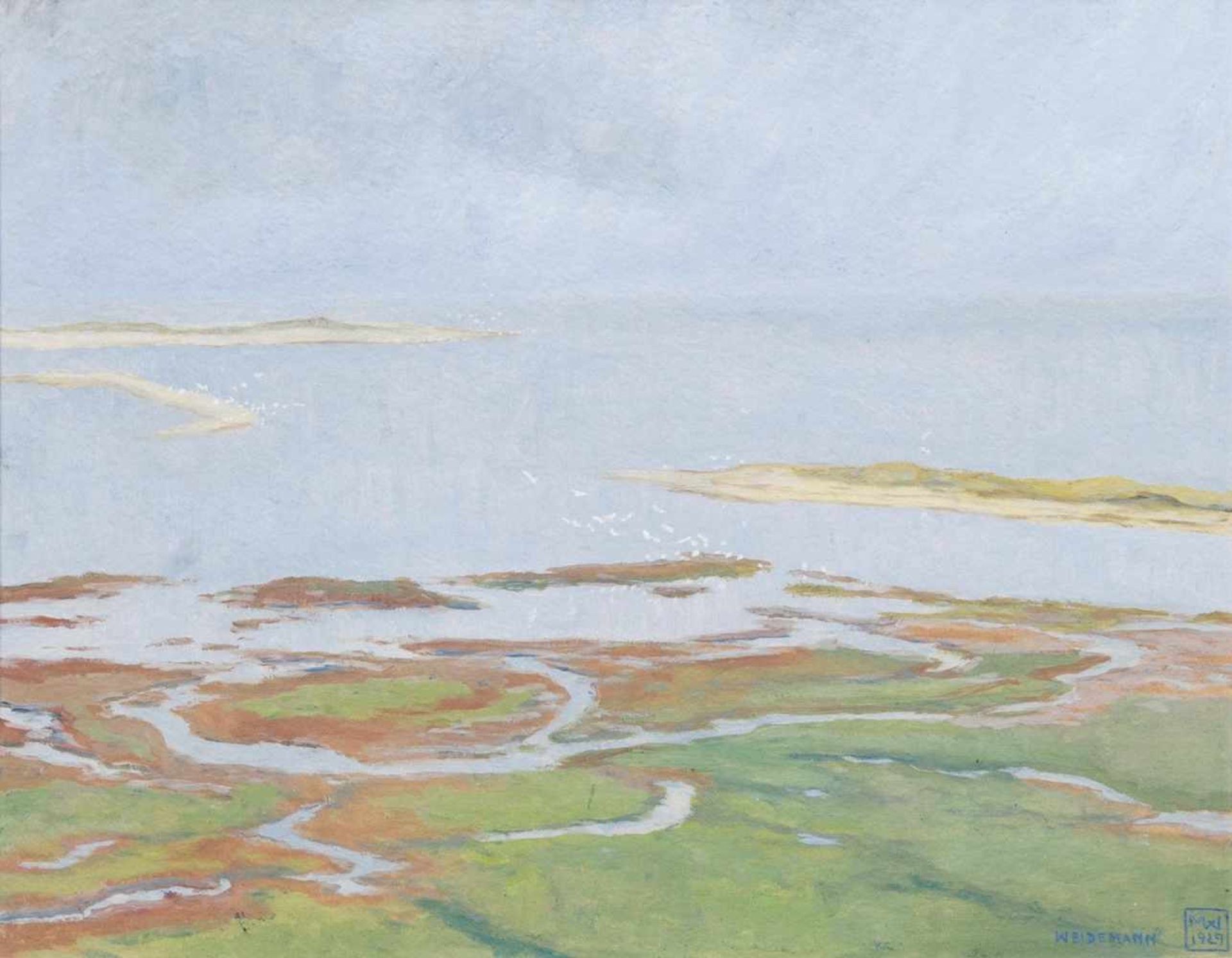 Weidemann, Magnus(Hamburg 1880 - Keitum/Sylt 1967)Beach on SyltGouache, 44,5 x 58 cm, lo. ri.