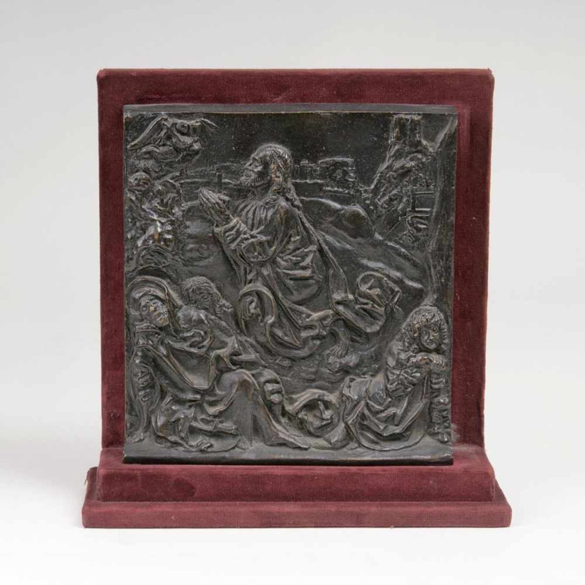 A Relief 'Christ on the Mount of Olives'Nuremberg, 16th cent. Bronze with black-green patina. 22 x