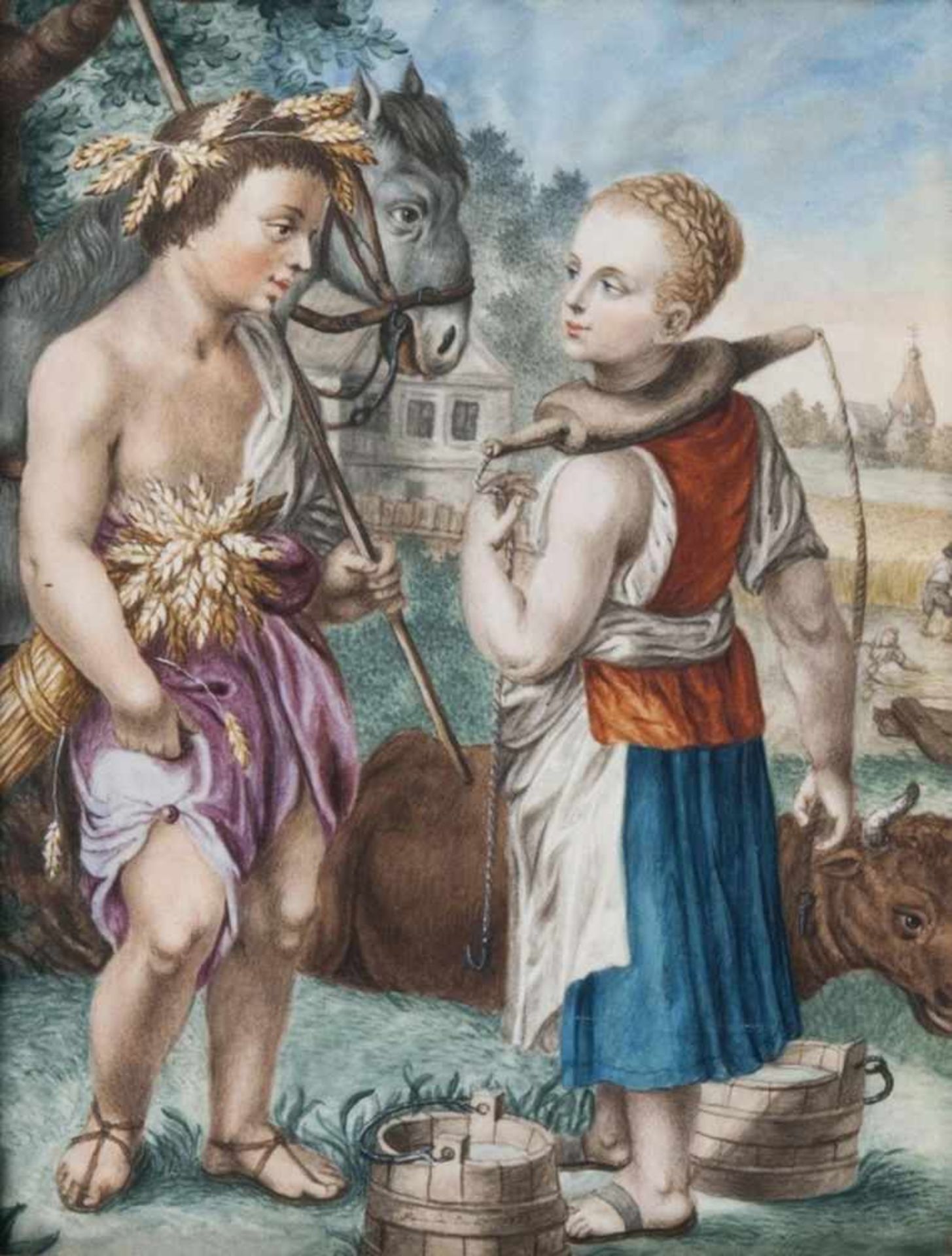 French Masteractive around 1800Allegory of AutumnTempera, 19,5 x 15,5 cm, lo. middle indistinctly