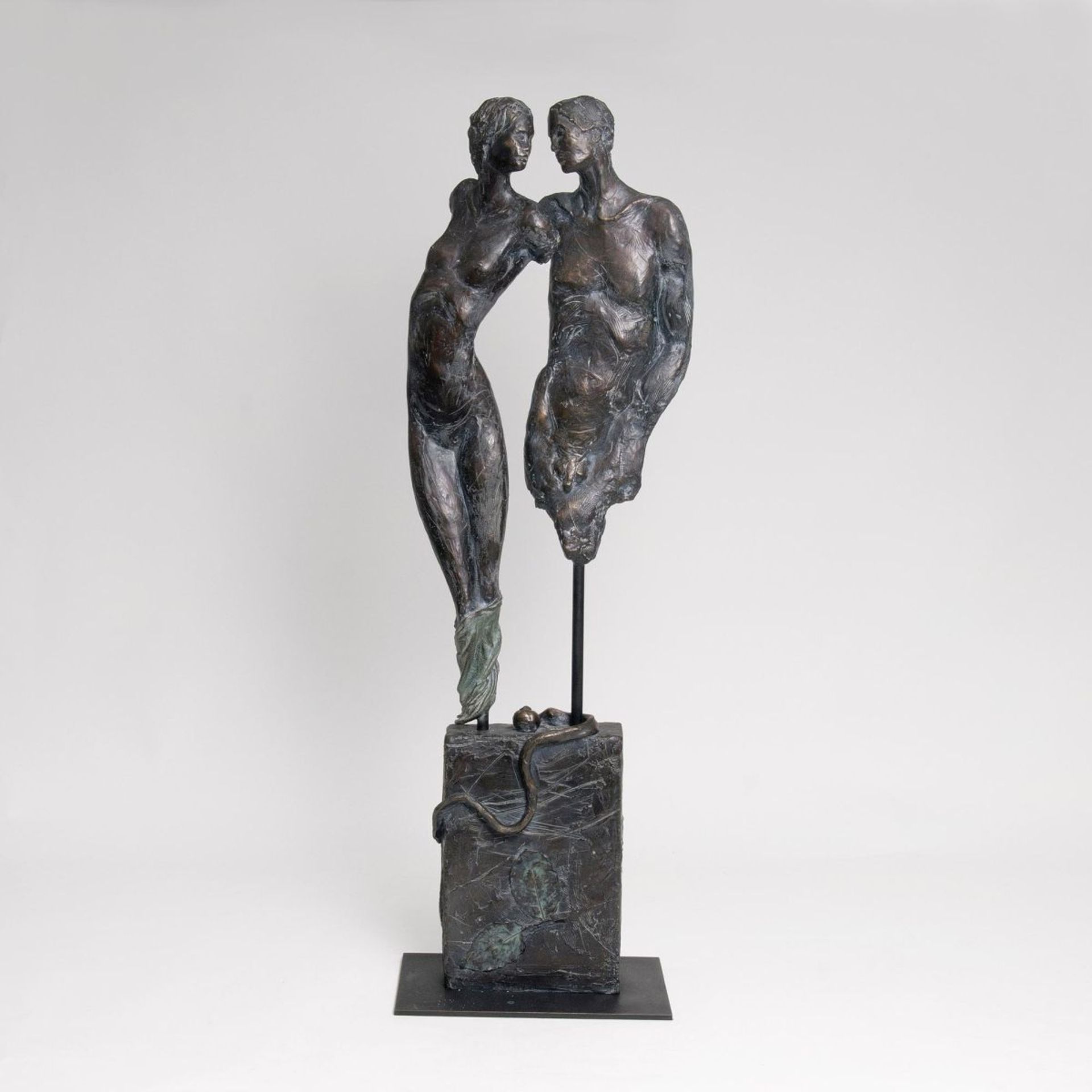 Görg, Jürgen(Dernbach/Westerwald 1951)A Figure Group 'Adam and Eve'2002. Bronze with brown patina.