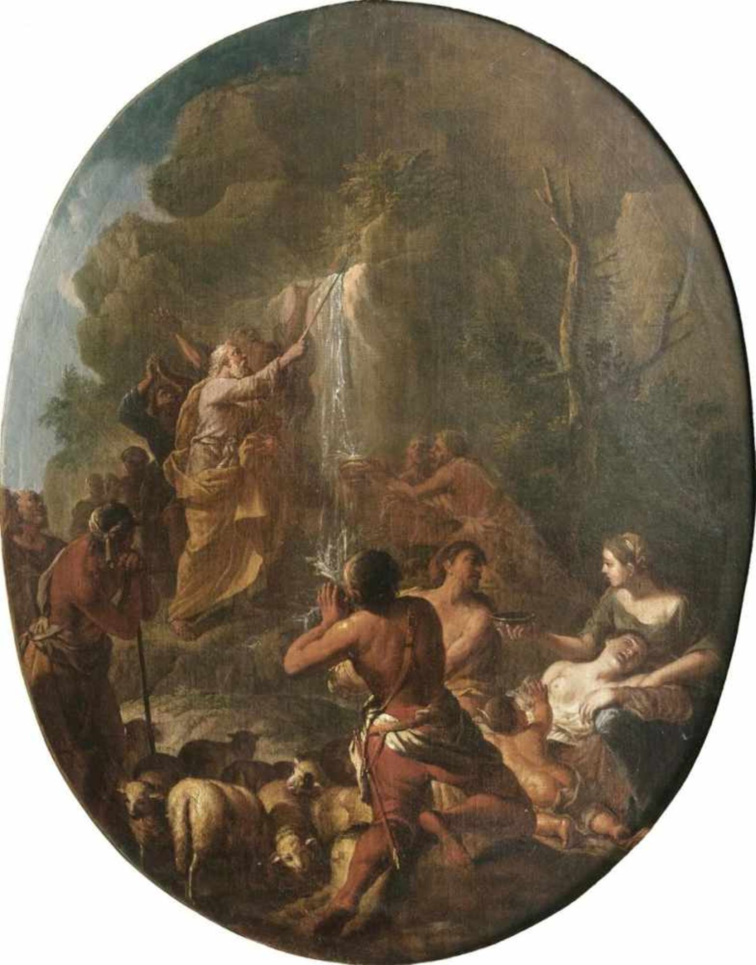 Carracci, Lodovico(Bologna vor 1555 - Bologna 1619), follower ofMoses beating the Rock17. cent.,