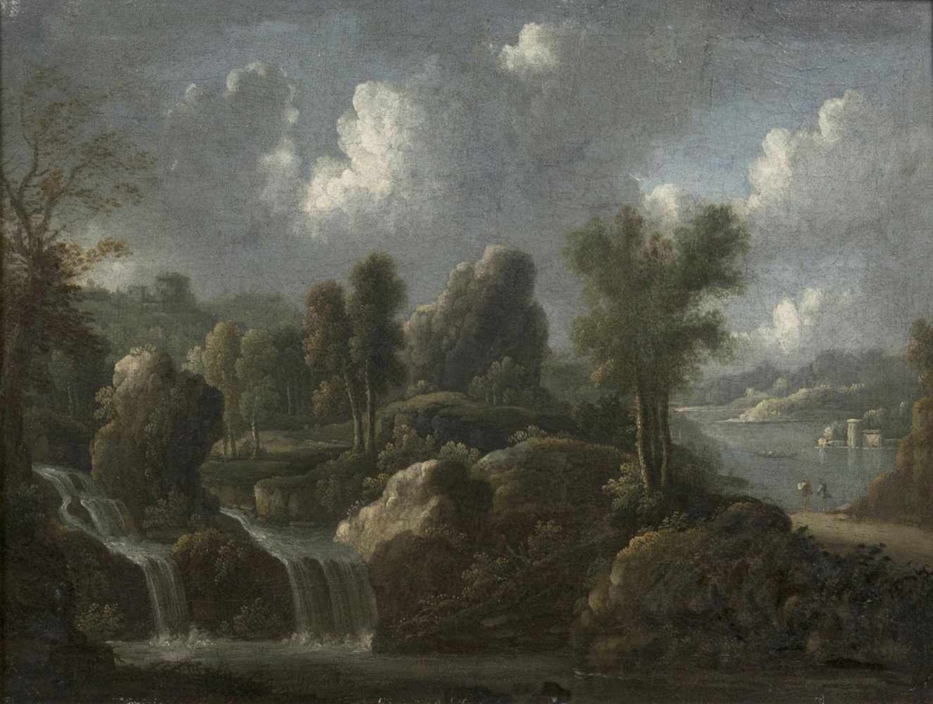 Bemmel, Peter von(Nürnberg 1685 - Regensburg 1754), attr.Arcadian Landscape with WaterfallOil/
