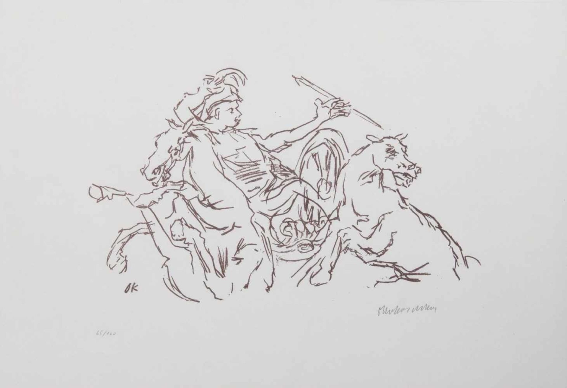 Kokoschka, Oskar(Pöchlarn 1886 - Montreux 1980)ChariotLithograph, 38 x 56 cm, lo. ri. autographed O.