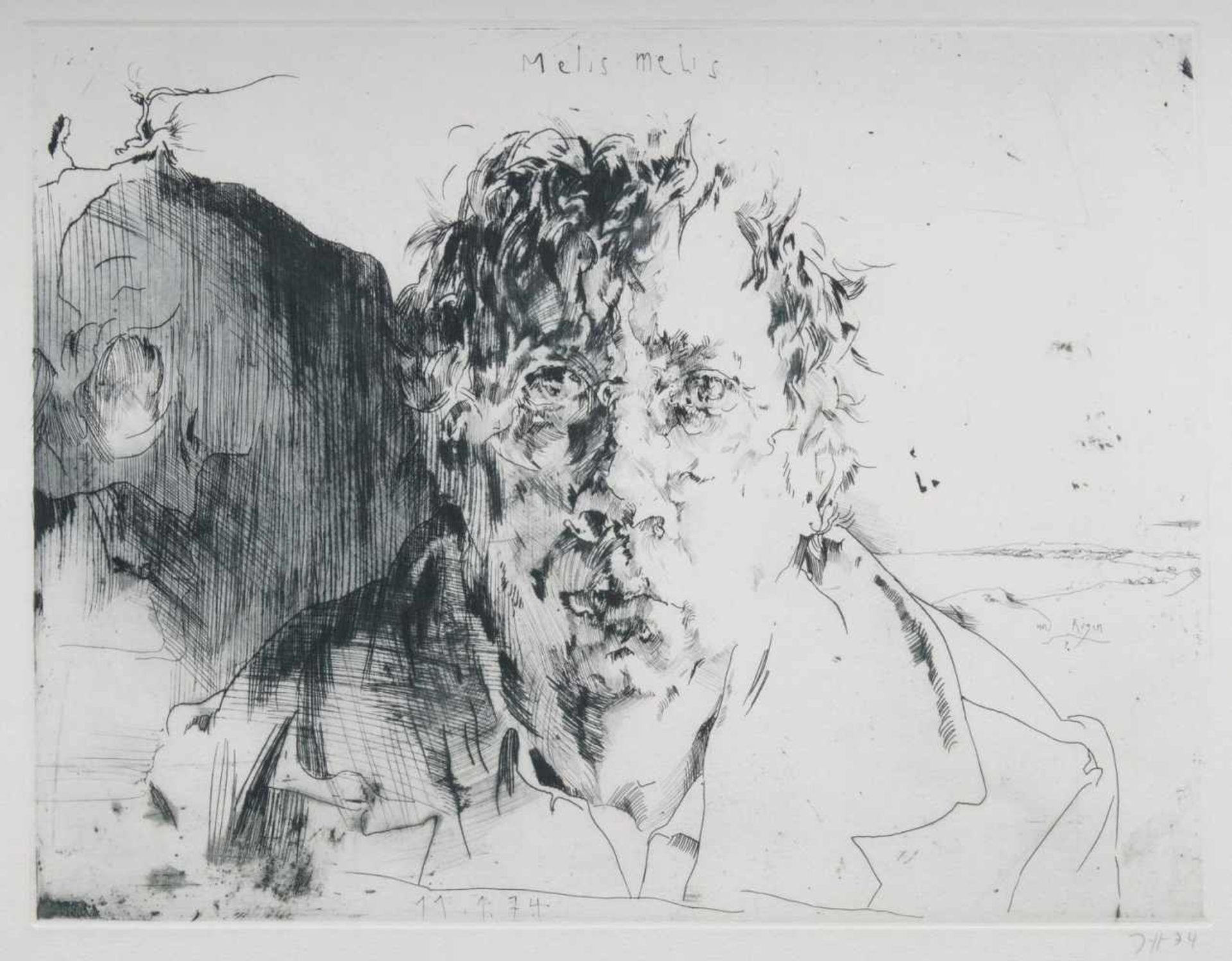 Janssen, Horst(Oldenburg 1929 - Hamburg 1995)Melis melisEtching and dry point, 44 x 59 cm, lo. ri.