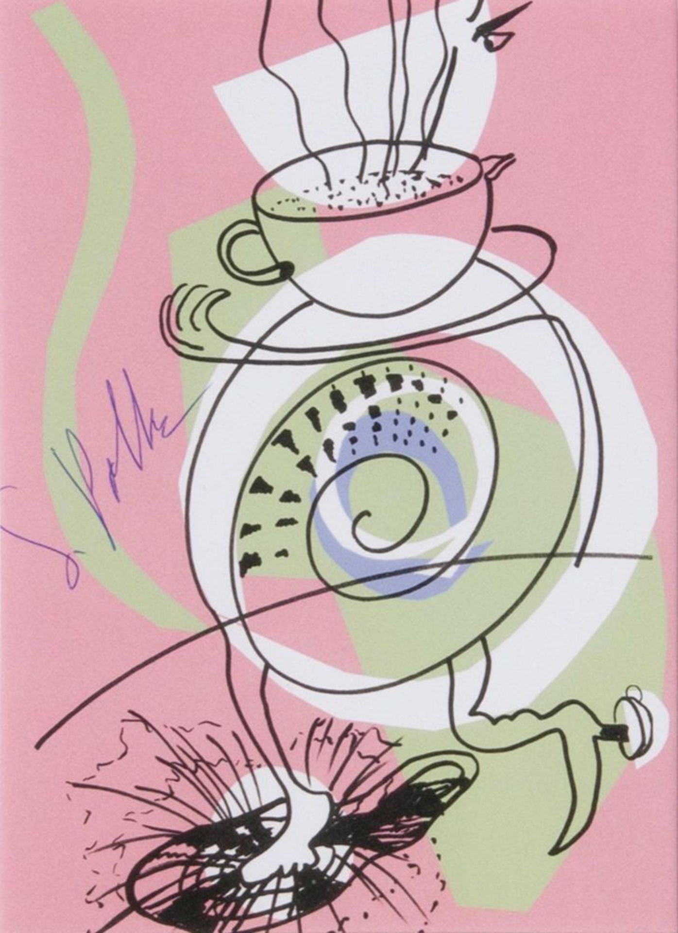 Sigmar Polke(Oels 1941 - Köln 2010)Einladungskarte 'Graphiken und Multiples'2005, Farboffset, 16 x