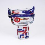 Walter Furlan(Chioggia bei Venedig 1931)Glas-Skulptur 'Vase - Omaggio a Miró'Farbiges Glas. Seitl.