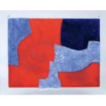 Serge Poliakoff(Moskau 1900 - Paris 1969)Glas-Tableau 'Komposition in Blau, Rot und Schwarz'1965.