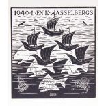 Maurits Cornelis Escher(Leeuwarden 1898 - Hilversum 1972)Konvolut GraphikenVier Holzschnitte, 9