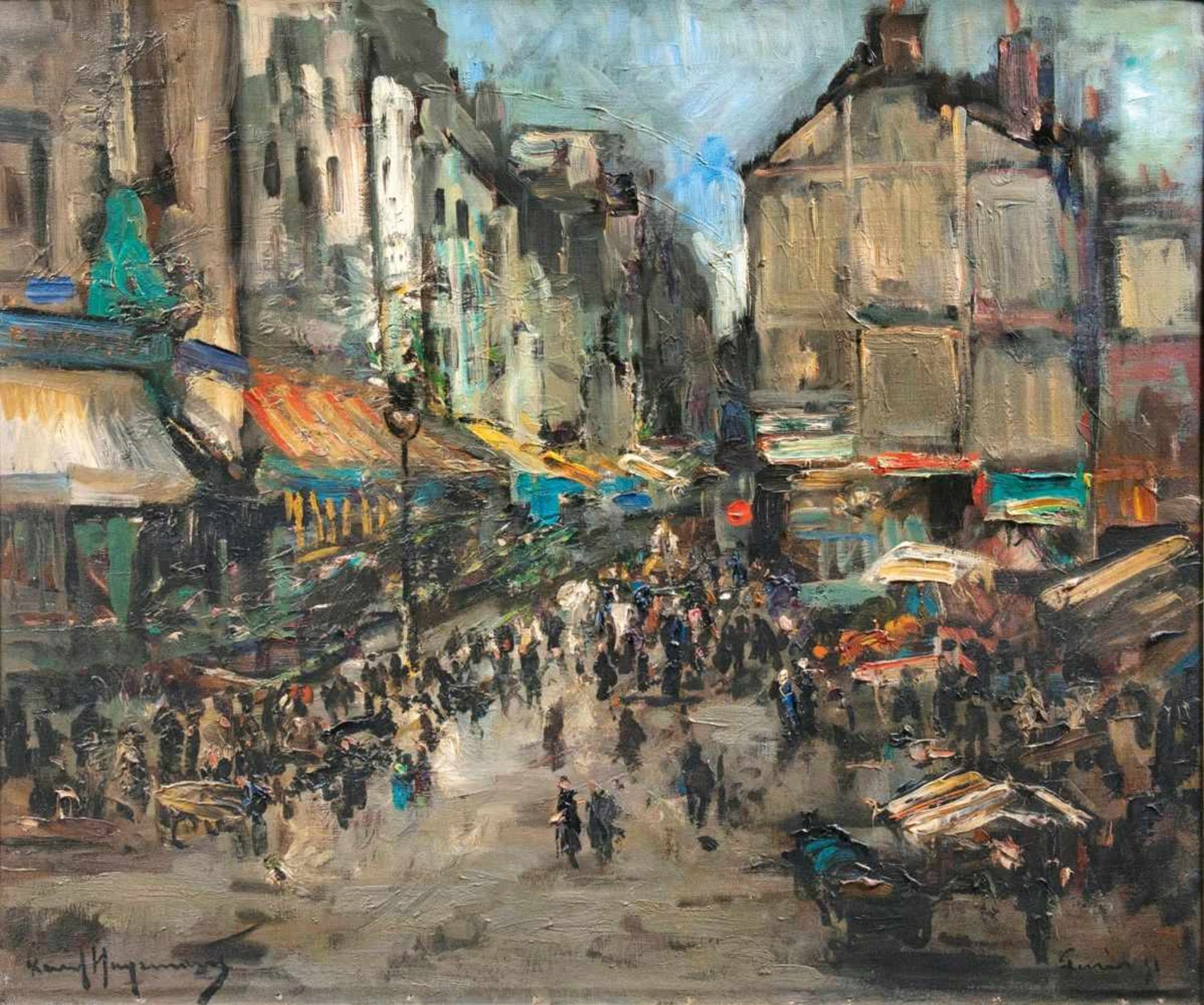 Paul Hagemans(Antwerpen 1884 - Antwerpen 1959)Rue Mouffetard in ParisÖl/Lw., 70 x 80 cm, l. u. sign.