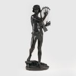 Jean-Baptiste Germain(Fismes 1841 - 1910)David mit HarfeFrankreich, Ende 19. Jh. Bronze mit