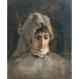 Friedrich August von Kaulbach(Hannover 1850 - Murnau 1920)Portrait der Malerin Marie WeberÖl/Holz,