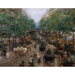 Fabio Fabbi(Bologna 1861 - Casalecchio di Reno 1945)Boulevard in ParisÖl/Karton, 42,5 x 51,5 cm,