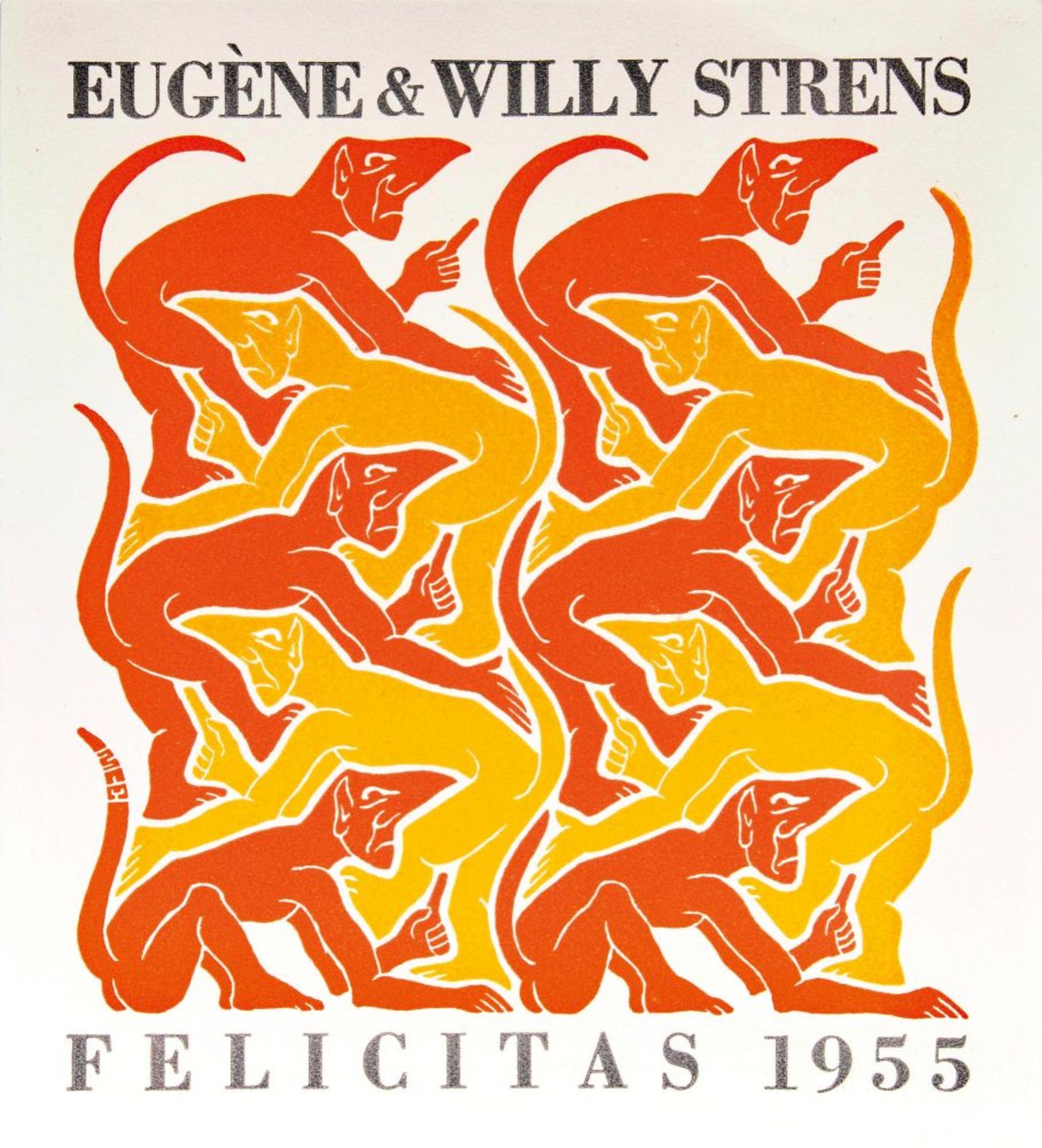 Maurits Cornelis Escher(Leeuwarden 1898 - Hilversum 1972)Konvolut: Eugène & Willy Strens Felicitas