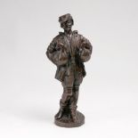 Figur 'Hans im Glück' - GänsemännchenNürnberg, um 1900. Bronze mit dunkelbrauner Patina. Auf dem