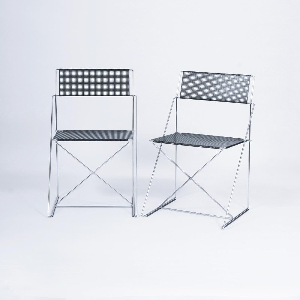 Niels Jorgen Haugesen(Vivild 1936 - 2013)Paar Designklassiker 'Nuova X Line Chairs'Entwurf 1977