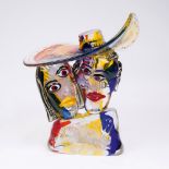 Walter Furlan(Chioggia bei Venedig 1931)Glas-Skulptur 'Uomo donna con cappello - Omaggio à Picasso'