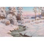 Paul Weimann(Breslau 1867 - nach 1945)Fluss im WinterÖl/Lw., 59,5 x 85,5 x cm, r. u. sign. und