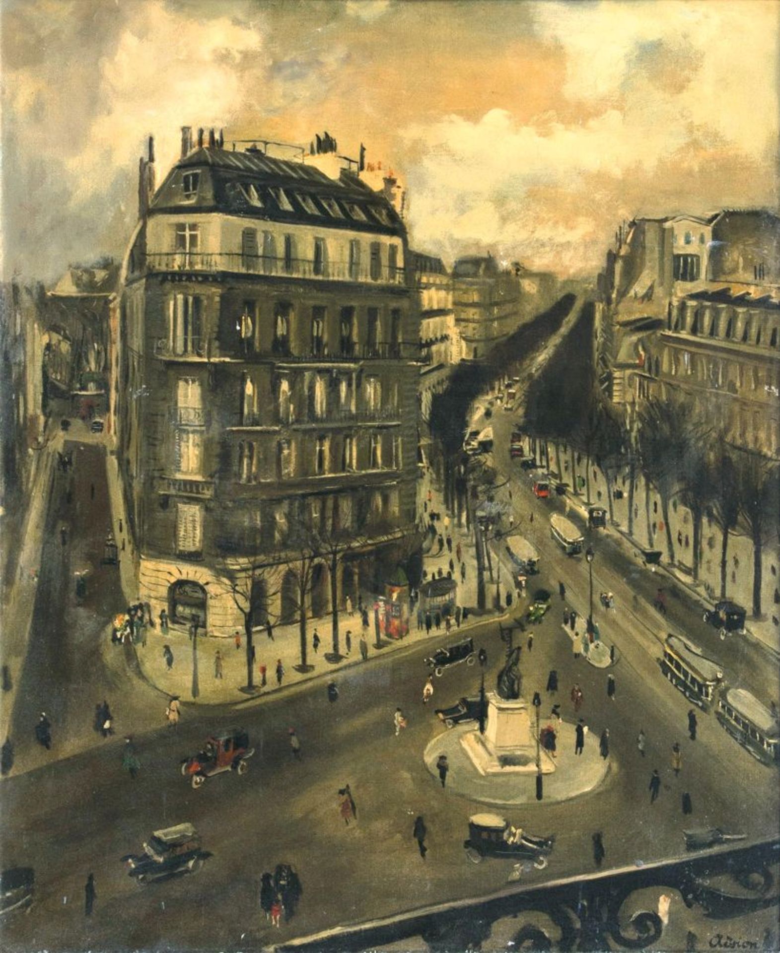 Lucien Adrion(Straßburg 1889 - Paris 1953)Boulevard in ParisÖl/Lw., 72 x 60 cm, r. u. sign.