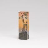 Legras-Vase 'Paysage'Saint-Denis, Legras & Cie., um 1920. Überfangglas, gelb, orange und grün