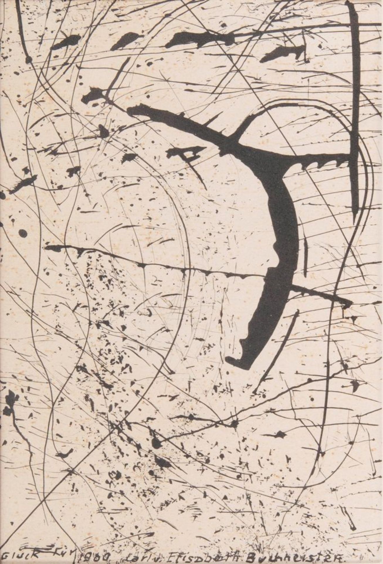 Carl Buchheister(Hannover 1890 - Hannover 1964)Neujahrswunsch 1960Lithographie, 15 x 10 cm, u. im