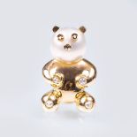 Gold-Anhänger'Teddy Bär' mit Diamant-und Perl-Besatz