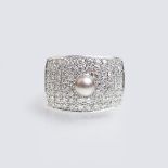 Diamant-Ring mit Perle