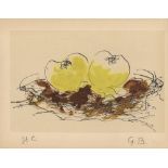 GEORGES BRAQUE - Pommes - Original hand-colored gouache pochoir on collotype