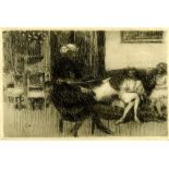 EDOUARD VUILLARD - Interieur au Canape ou soir - Etching