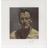 LUCIAN FREUD - Reflection (Self-Portrait) - Color offset lithograph