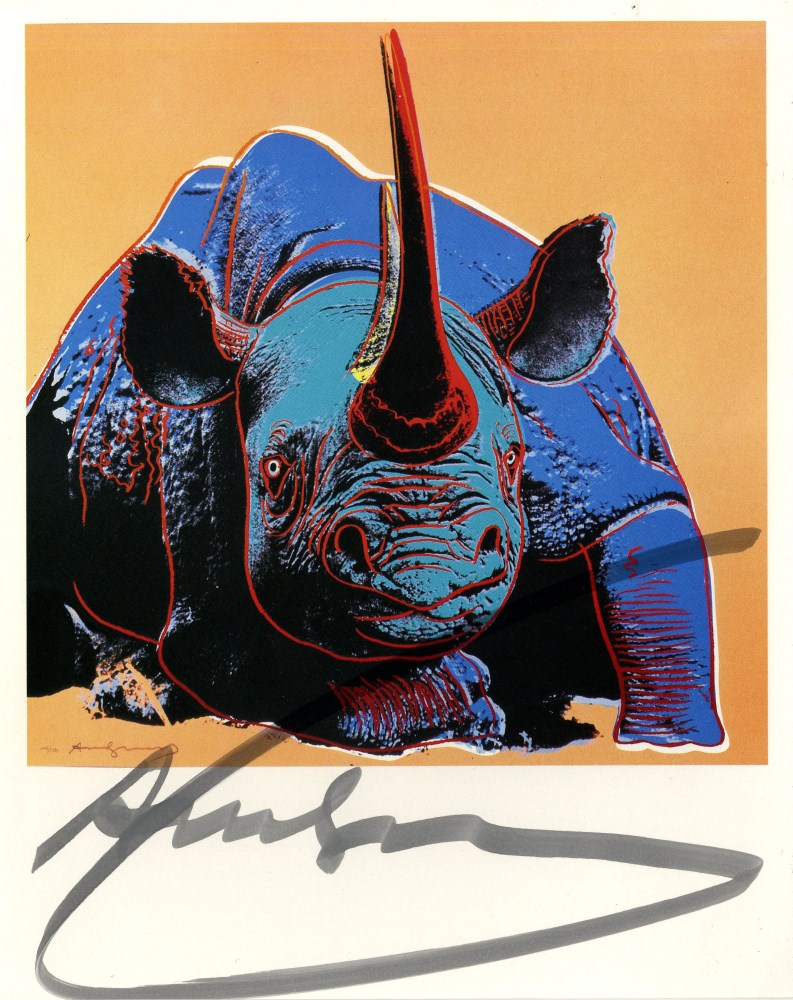 ANDY WARHOL - Black Rhinoceros - Original color offset lithograph