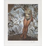 LUCIAN FREUD - Standing by the Rags - Color offset lithograph