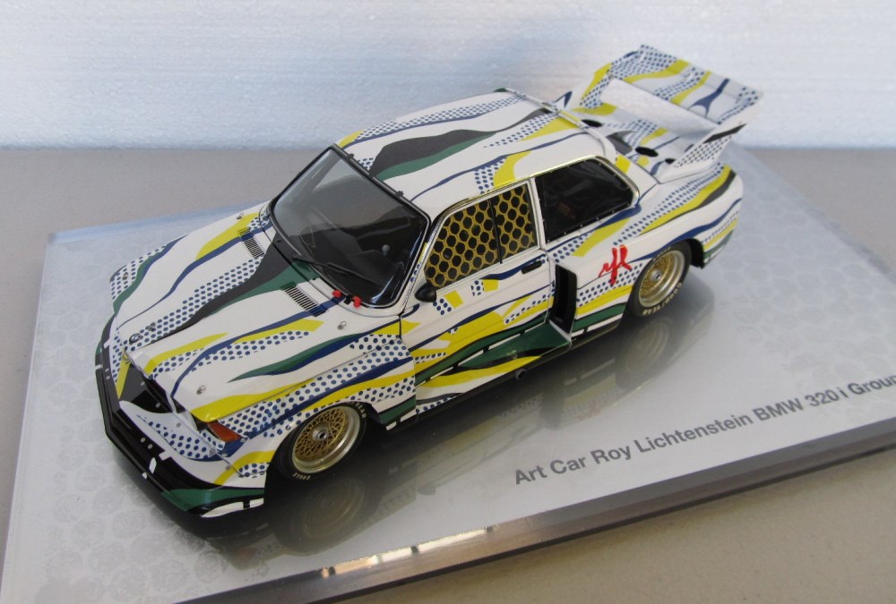 ROY LICHTENSTEIN - BMW Le Mans Art Car - Hand painted metal diecast sculpture