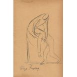 DIEGO RIVERA - Dos Figuras - Pencil drawing on paper