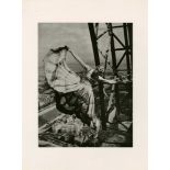 ERWIN BLUMENFELD - Lisa Fonssagrives on the Eiffel Tower - Original photogravure