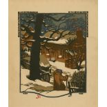 GUSTAVE BAUMANN - January - Original color woodcut